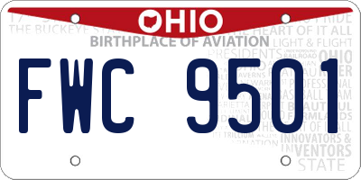 OH license plate FWC9501