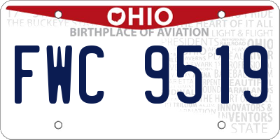 OH license plate FWC9519