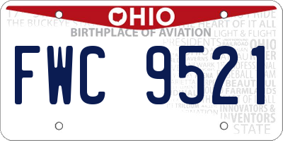 OH license plate FWC9521