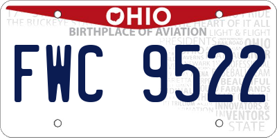 OH license plate FWC9522