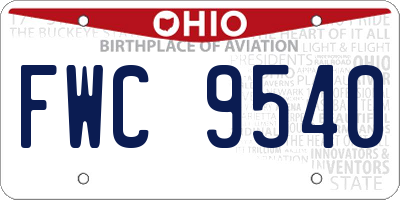 OH license plate FWC9540