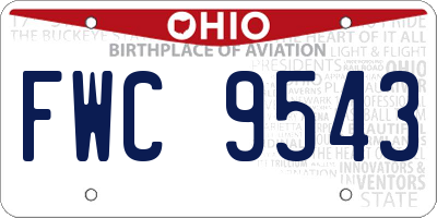 OH license plate FWC9543