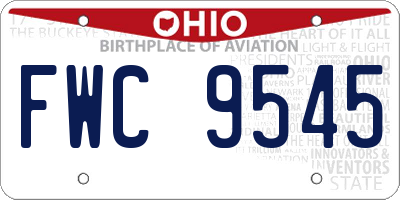 OH license plate FWC9545