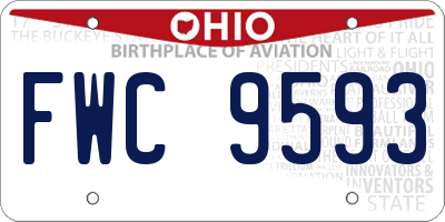 OH license plate FWC9593