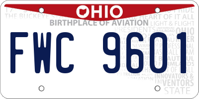 OH license plate FWC9601