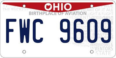 OH license plate FWC9609