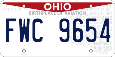 OH license plate FWC9654