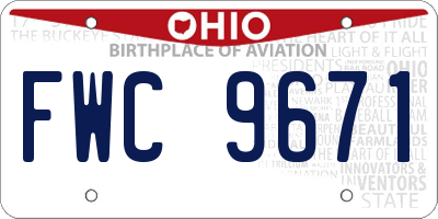 OH license plate FWC9671