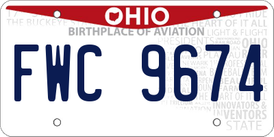 OH license plate FWC9674