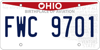 OH license plate FWC9701