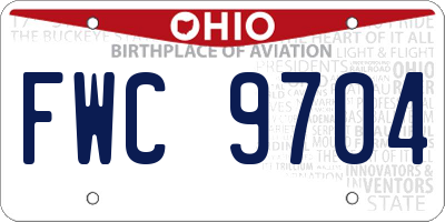 OH license plate FWC9704