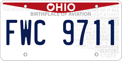 OH license plate FWC9711