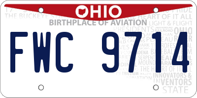 OH license plate FWC9714