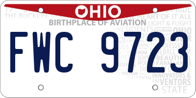 OH license plate FWC9723