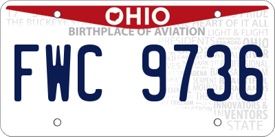 OH license plate FWC9736