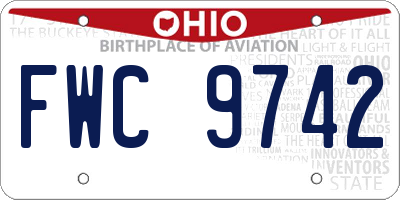 OH license plate FWC9742