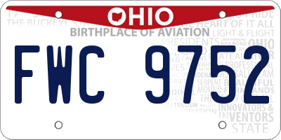 OH license plate FWC9752