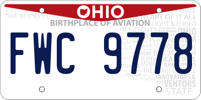 OH license plate FWC9778