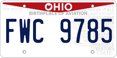 OH license plate FWC9785