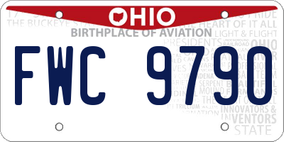 OH license plate FWC9790