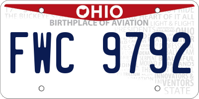 OH license plate FWC9792