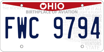 OH license plate FWC9794