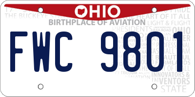 OH license plate FWC9801