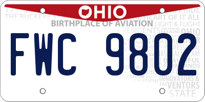 OH license plate FWC9802