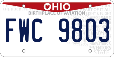 OH license plate FWC9803