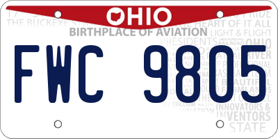 OH license plate FWC9805