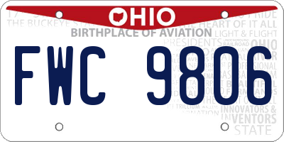 OH license plate FWC9806
