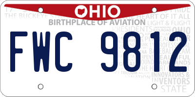 OH license plate FWC9812