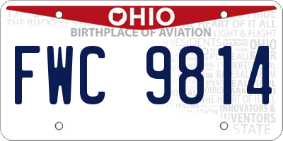 OH license plate FWC9814