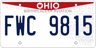 OH license plate FWC9815