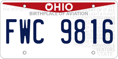OH license plate FWC9816