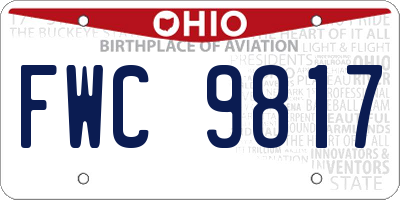 OH license plate FWC9817