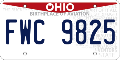 OH license plate FWC9825