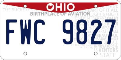 OH license plate FWC9827