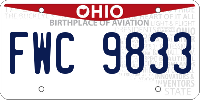 OH license plate FWC9833