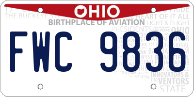 OH license plate FWC9836