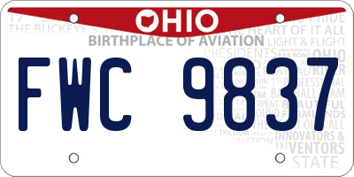 OH license plate FWC9837