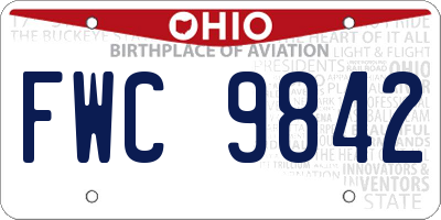 OH license plate FWC9842