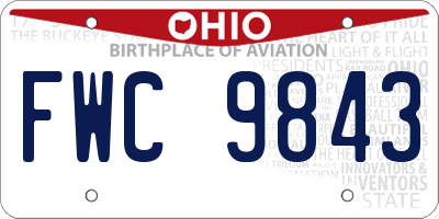 OH license plate FWC9843