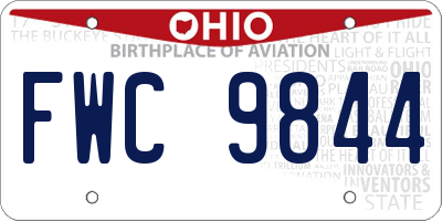 OH license plate FWC9844