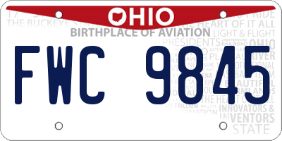 OH license plate FWC9845