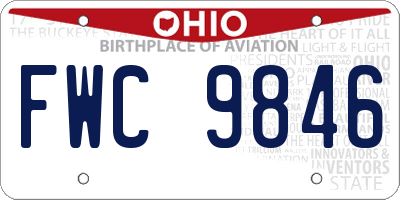 OH license plate FWC9846