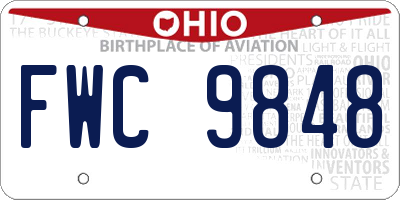 OH license plate FWC9848