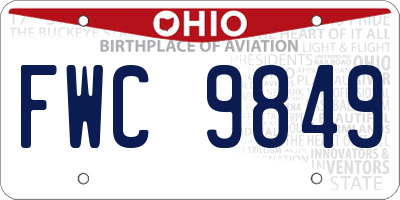 OH license plate FWC9849