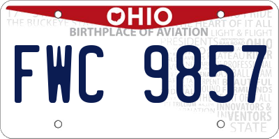 OH license plate FWC9857