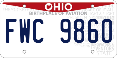 OH license plate FWC9860